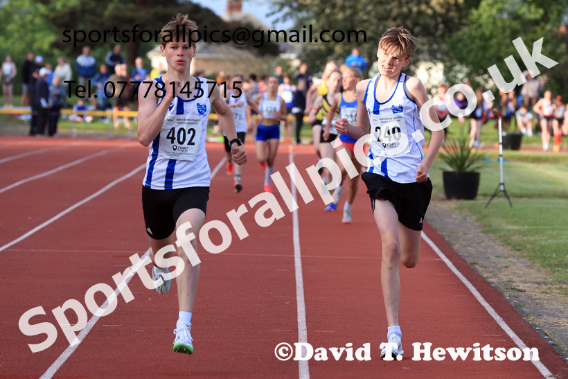 Jimmy Hedley 800 metres, 2026 NEGP 2, Monkton Stadium, Wednesday, May 27th. Photo: David T. Hewitson/Sports for All Pics